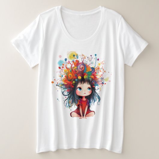 DreamBloom:あなたの心を彩る プラスサイズTシャツ (デザイン正面)
