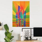 Dreamboat A Cubist Junk In Primary Colors ポスター (ホームオフィス)