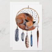 Dreamcatcherで眠っているアカギツネ 便箋 (正面/裏面)