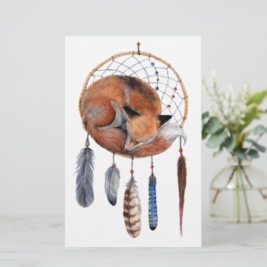 Dreamcatcherで眠っているアカギツネ 便箋 (スタンド正面)