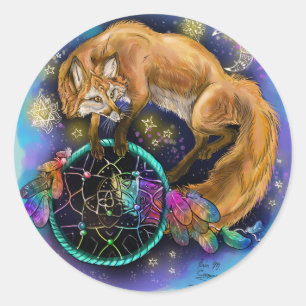 DreamCatcherのキツネ ラウンドシール