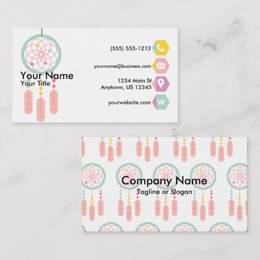Dreamcatcherのパステル 名刺 (正面/裏面)