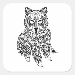 Dreamcatcherの刺激を受けたなオオカミ スクエアシール