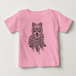 Dreamcatcherの刺激を受けたなオオカミ ベビーTシャツ