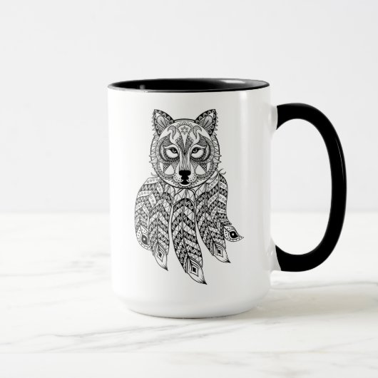 Dreamcatcherの刺激を受けたなオオカミ マグカップ (右)