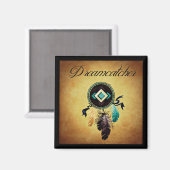 Dreamcatcherの金ゴールドグランジ背景 マグネット (正面/裏面)