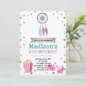 Dreamcatcherのsleepoverのパーティーの誕生日の招待 招待状 (スタンド正面)