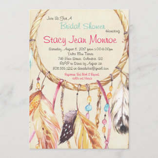 Dreamcatcher Bridal Shawer Invitation 5x7 Boho 招待状
