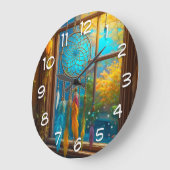 Dreamcatcher in Window Boho ラージ壁時計 (傾斜)