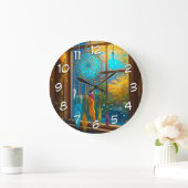 Dreamcatcher in Window Boho ラージ壁時計 (ホーム)