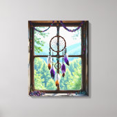 Dreamcatcher in Window | Boho Art キャンバスプリント (正面)