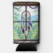 Dreamcatcher in Window | Boho Art スリム缶クーラー (裏面)
