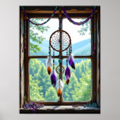 Dreamcatcher in Window | Boho Art ポスター (正面)