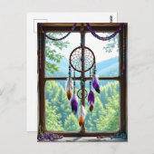 Dreamcatcher in Window | Boho Art ポストカード (正面/裏面)