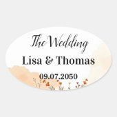 Dreamcatcher Macrame Wedding 楕円形シール (正面)