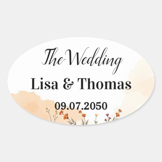 Dreamcatcher Macrame Wedding 楕円形シール (正面)