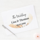 Dreamcatcher Macrame Wedding 楕円形シール (封筒)