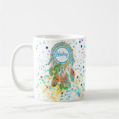 Dreamcatcher splatter personalized coffee mug コーヒーマグカップ (左)