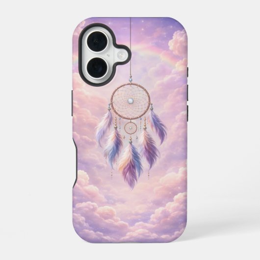 Dreamcatcher with Feathers and Clouds iPhone 16ケース (裏面)