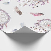 Dreamcatchers及び羽のギフトの包装紙 ラッピングペーパー (角)