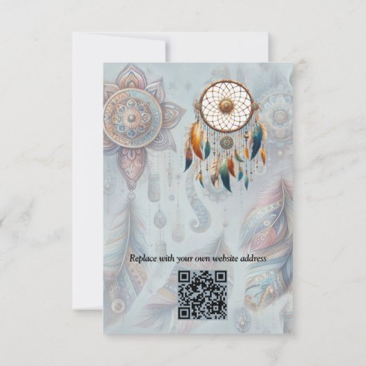 Dreamcatchers in a Bohemian theme 出欠カード (裏面)