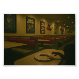 Dreamcore Restaurant with Entity - Liminal Surreal フォトプリント