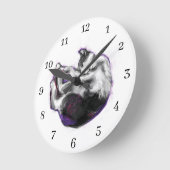 Dreaming cat Sleeping Hand Drawn Realistic Art ラウンド壁時計 (傾斜)