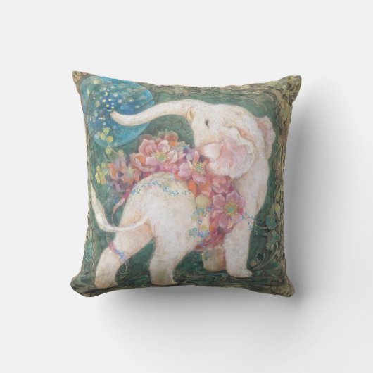 "Dreaming Elephant" A Symbol of Hope  クッション (正面)