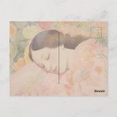 Dreaming in Bloom – Watercolor Sleeping Woman ポストカード (裏面)
