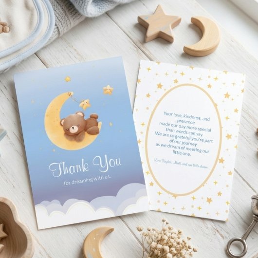 Dreaming New Arrival Teddy Bear Moon サンキューカード