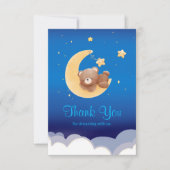 Dreaming New Arrival Teddy Bear Moon Thank You サンキューカード (正面)