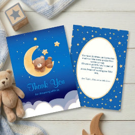 Dreaming New Arrival Teddy Bear Moon Thank You サンキューカード