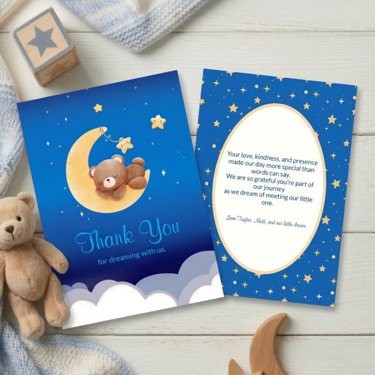 Dreaming New Arrival Teddy Bear Moon Thank You サンキューカード