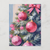 Dreaming of a Pink Christmas | Merry Watercolor シーズンポストカード (正面)