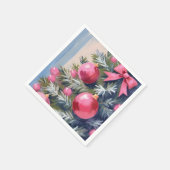 Dreaming of a Pink Christmas | Merry Watercolor スタンダードカクテルナプキン (角)