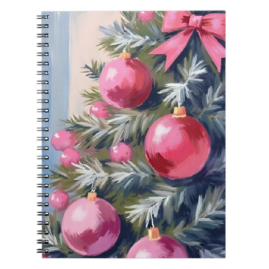 Dreaming of a Pink Christmas | Merry Watercolor ノートブック (正面)