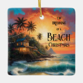 Dreaming of a Tropical Beach Christmas Ornament セラミックオーナメント (正面)