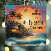 Dreaming of a Tropical Beach Christmas Ornament セラミックオーナメント