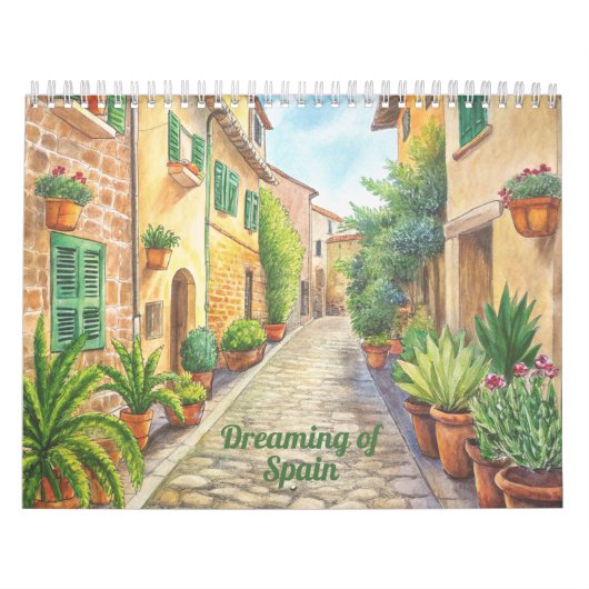 Dreaming of Spain | 2026 水彩画旅行アート カレンダー (カバー)