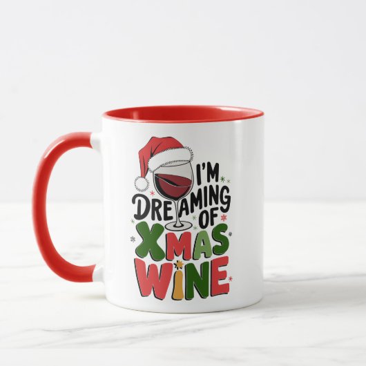 Dreaming of Xmas Wine – Festive Santa マグカップ (左)