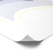 Dreaming Teddy Bear Moon Soft Blue Baby Shower ポスター (角)