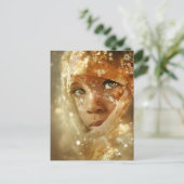 Dreamlike Children Portrait | Golden Veil Gaze ポストカード (スタンド正面)