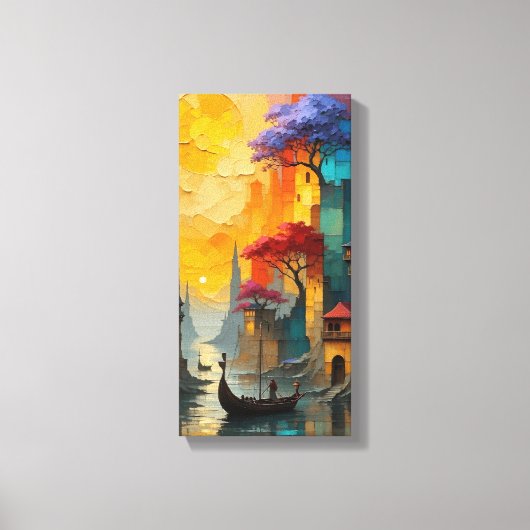 dreamlike cityscape artwork wall frame キャンバスプリント (正面)