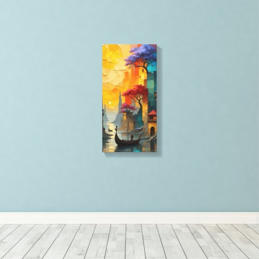  dreamlike cityscape artwork wall frame キャンバスプリント (インサイチュ (ウッドフロア))