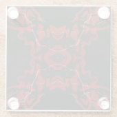 Dreams and Nightmares Abstract Red Black Fluid Art ガラスコースター (裏面)