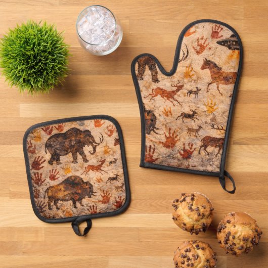 Dreams Cave art oven and potholder 鍋つかみ&鍋敷きセット (トップダウン)