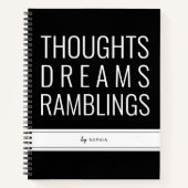 Dreams Ramblings Thoughts パーソナライズされた Journal ノートブック (正面)