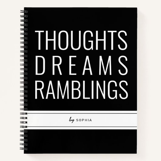 Dreams Ramblings Thoughts パーソナライズされた Journal ノートブック (正面)