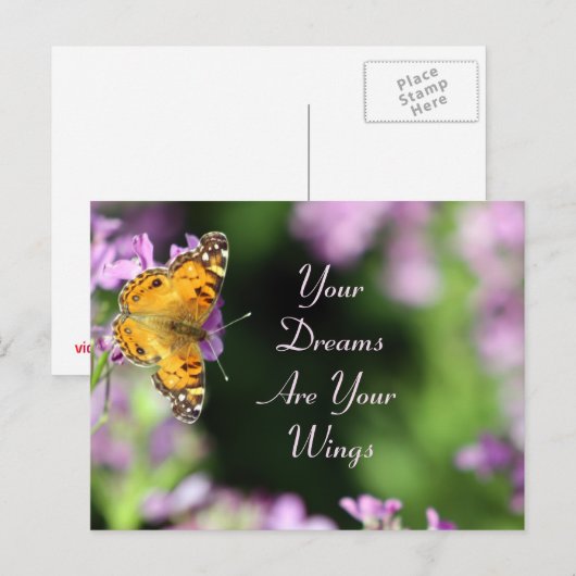 Dreams & Wings Butterfly写真 ポストカード (正面/裏面)