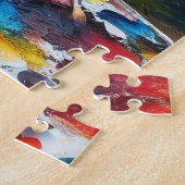 Dreamscape抽象芸術鮮やか：デジタルアートプリント ジグソーパズル (側面)